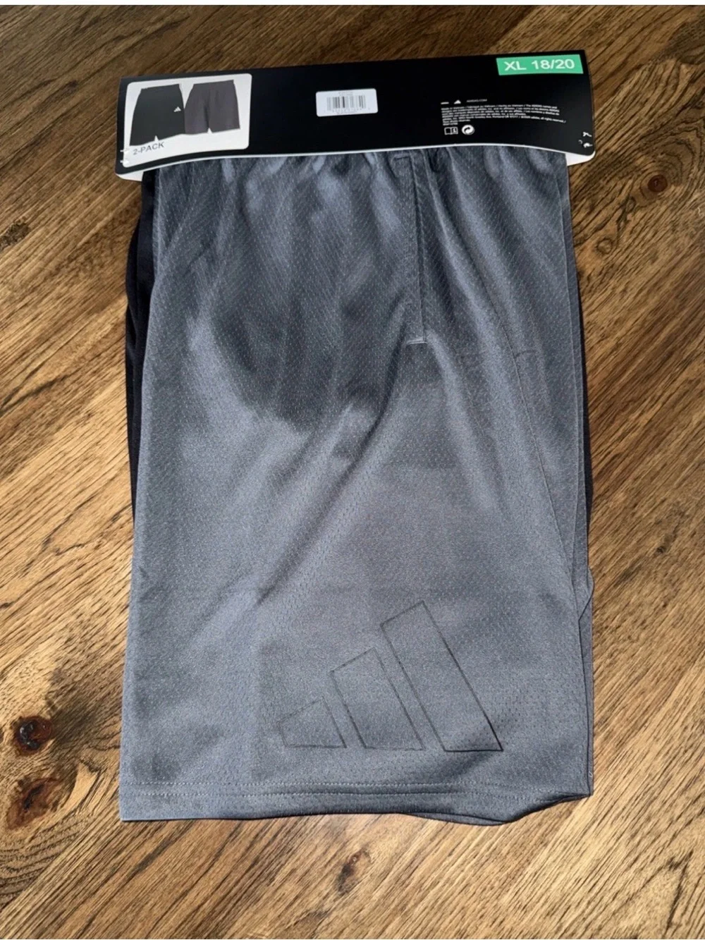 Adidas NWT Youth 2-Pack Shorts Size XL (18/20)  Athletic Black/Gray-001*